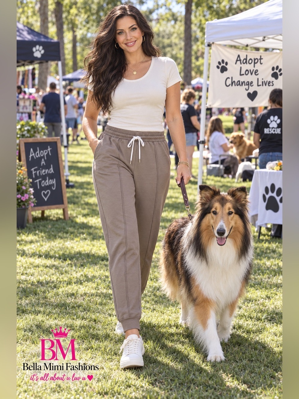 Taupe Jogger Pants for Women